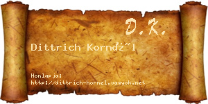 Dittrich Kornél névjegykártya